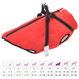 vidaXL Dog Coat with Harness Waterproof Reflective Red 4XL