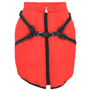 vidaXL Dog Coat with Harness Waterproof Reflective Red 4XL