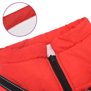 vidaXL Dog Coat with Harness Waterproof Reflective Red 4XL