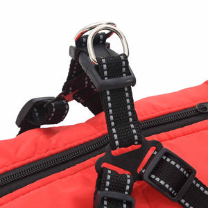 vidaXL Dog Coat with Harness Waterproof Reflective Red 4XL