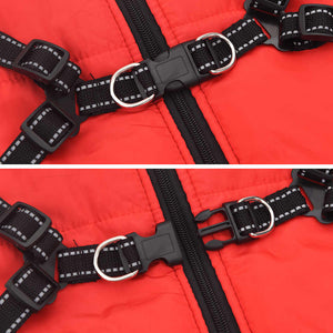 vidaXL Dog Coat with Harness Waterproof Reflective Red 5XL