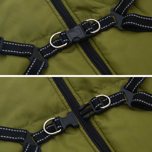 vidaXL Dog Coat with Harness Waterproof Reflective Army Green 3XL