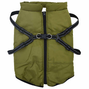 vidaXL Dog Coat with Harness Waterproof Reflective Army Green 4XL