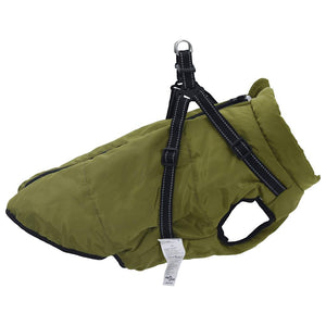 vidaXL Dog Coat with Harness Waterproof Reflective Army Green 4XL