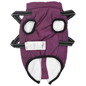 vidaXL Dog Coat with Harness Waterproof Reflective Purple S