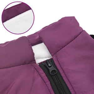 vidaXL Dog Coat with Harness Waterproof Reflective Purple S