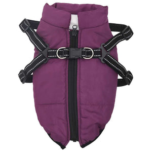 vidaXL Dog Coat with Harness Waterproof Reflective Purple L