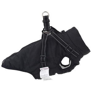 vidaXL Dog Coat with Harness Waterproof Reflective Black M