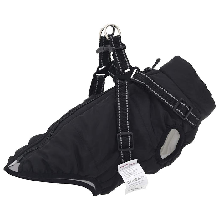 vidaXL Dog Coat with Harness Waterproof Reflective Black XL