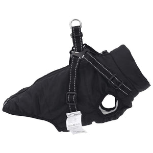 vidaXL Dog Coat with Harness Waterproof Reflective Black XL