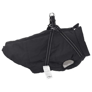 vidaXL Dog Coat with Harness Waterproof Reflective Black 3XL