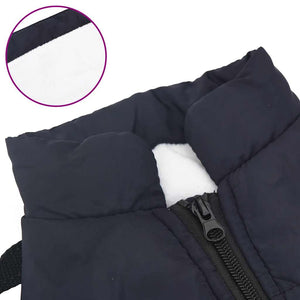 vidaXL Dog Coat with Harness Waterproof Reflective Navy Blue S