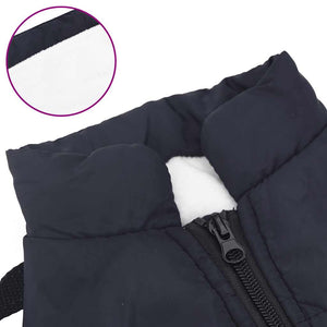 vidaXL Dog Coat with Harness Waterproof Reflective Navy Blue L