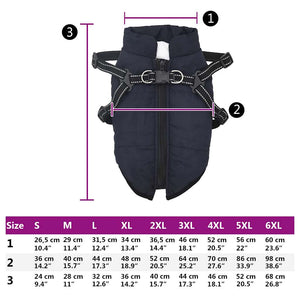 vidaXL Dog Coat with Harness Waterproof Reflective Navy Blue 2XL