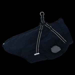 vidaXL Dog Coat with Harness Waterproof Reflective Navy Blue 3XL