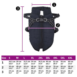 vidaXL Dog Coat with Harness Waterproof Reflective Navy Blue 3XL