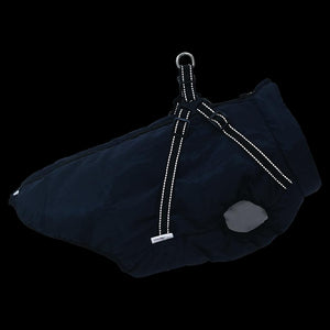 vidaXL Dog Coat with Harness Waterproof Reflective Navy Blue 5XL