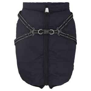 vidaXL Dog Coat with Harness Waterproof Reflective Navy Blue 6XL