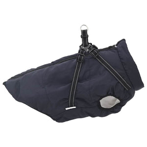 vidaXL Dog Coat with Harness Waterproof Reflective Navy Blue 6XL