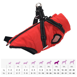 vidaXL Dog Coat with Harness Waterproof Reflective Red S