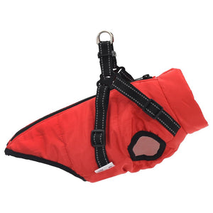 vidaXL Dog Coat with Harness Waterproof Reflective Red S