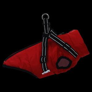 vidaXL Dog Coat with Harness Waterproof Reflective Red S