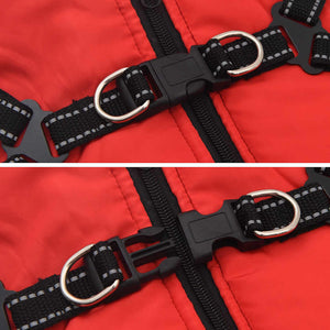 vidaXL Dog Coat with Harness Waterproof Reflective Red L