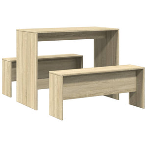 vidaXL 3 Piece Dining Table and Bench set Sonoma Oak Engineered Wood