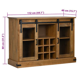 vidaXL Sideboard HALDEN 2 Sliding Doors 112x40x80 cm Solid Wood