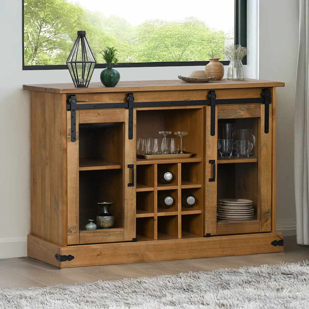 vidaXL Sideboard HALDEN 2 Sliding Doors 112x40x80 cm Solid Wood