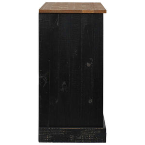 vidaXL Sideboard HALDEN 2 Sliding Doors Black 112x40x80 cm Solid Wood