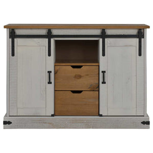 vidaXL Sideboard HALDEN 2 Sliding Doors White 112x40x80 cm Solid Wood