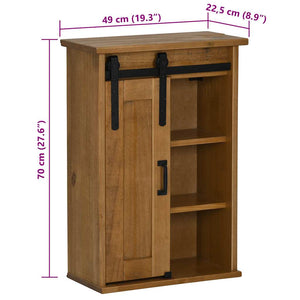 vidaXL Hanging Cabinet HALDEN with Sliding Door 49x22.5x70 cm Pine