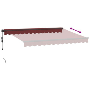 vidaXL Automatic Retractable Awning Burgundy 350x250 cm