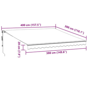 vidaXL Automatic Retractable Awning Burgundy 400x300 cm