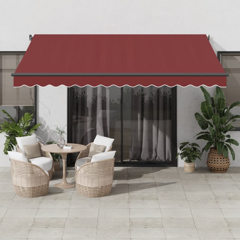 vidaXL Automatic Retractable Awning Burgundy 400x300 cm