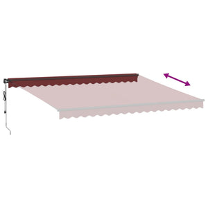 vidaXL Automatic Retractable Awning Burgundy 450x300 cm