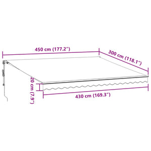 vidaXL Automatic Retractable Awning Burgundy 450x300 cm