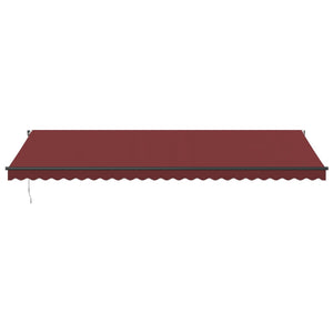 vidaXL Manual Retractable Awning Burgundy 600x300 cm