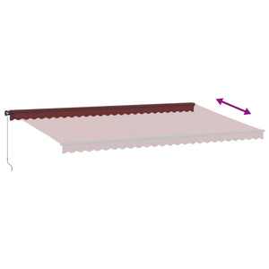 vidaXL Manual Retractable Awning Burgundy 600x300 cm