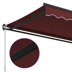 vidaXL Manual Retractable Awning Burgundy 600x300 cm