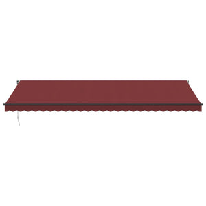 vidaXL Manual Retractable Awning with LEDs Burgundy 600x300 cm