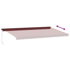 vidaXL Manual Retractable Awning with LEDs Burgundy 600x300 cm