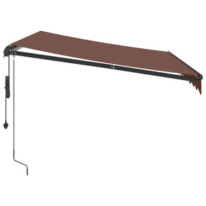 vidaXL Automatic Retractable Awning with LEDs Brown 300x250 cm