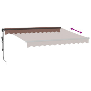 vidaXL Automatic Retractable Awning with LEDs Brown 300x250 cm