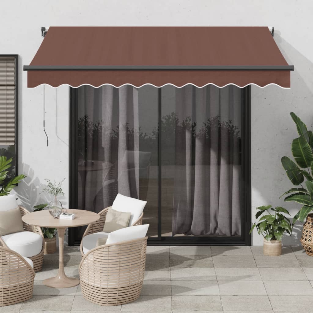 vidaXL Automatic Retractable Awning Brown 350x250 cm