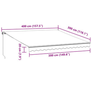 vidaXL Manual Retractable Awning Brown 400x300 cm