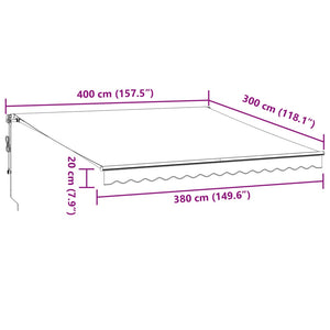 vidaXL Automatic Retractable Awning Brown 400x300 cm