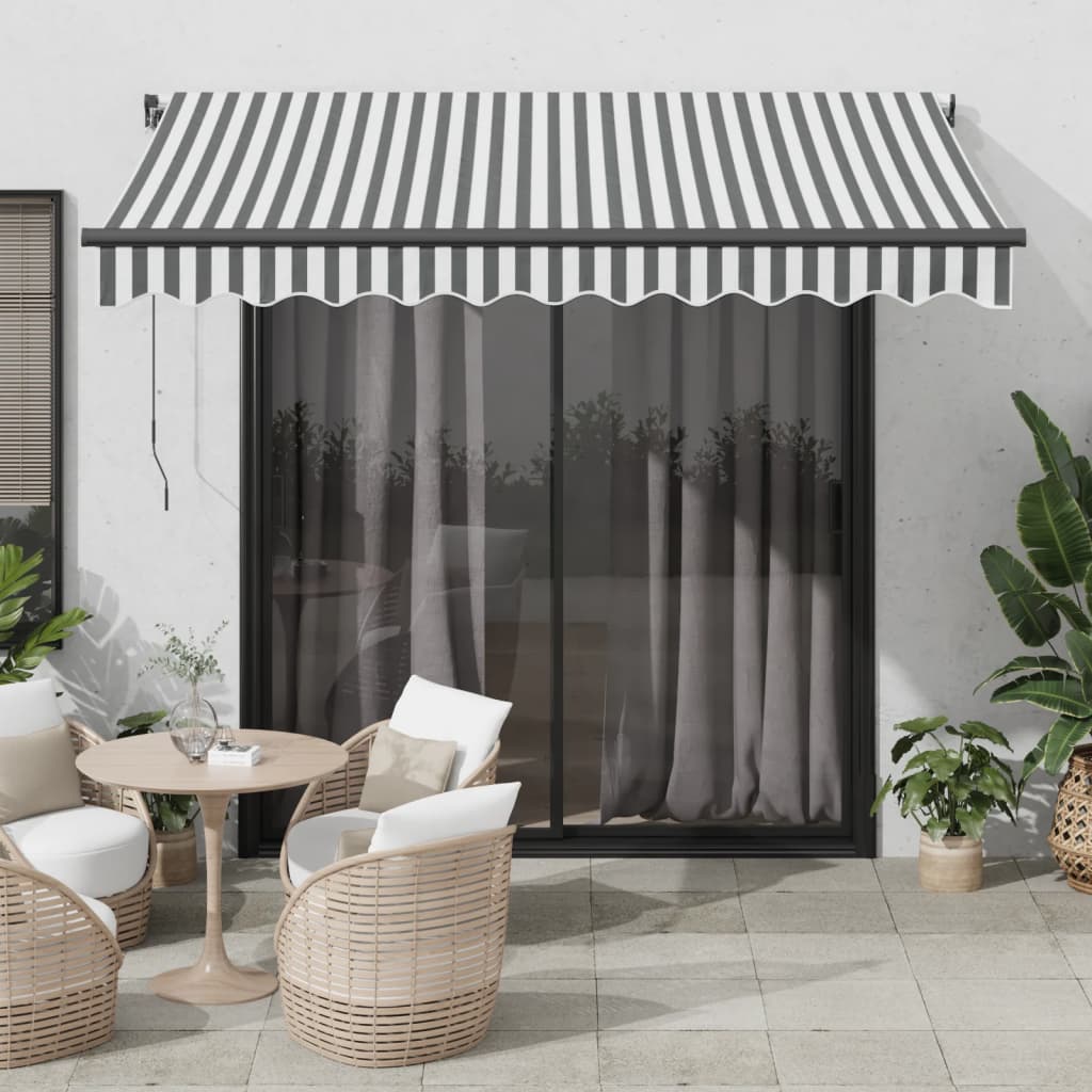 vidaXL Automatic Retractable Awning Anthracite and White 300x250 cm