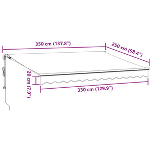 vidaXL Automatic Retractable Awning Anthracite and White 350x250 cm